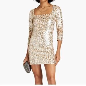Alice and Olivia Long Sleeve Sequin Mini Cocktail Dress size 8 New Retails $895